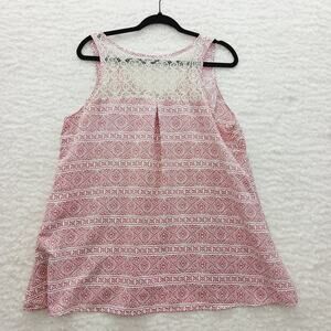 Tank Top Size L Dusty Pink Lace Cottagecore Y2K Whimsycore Boho Soft Girl Casual